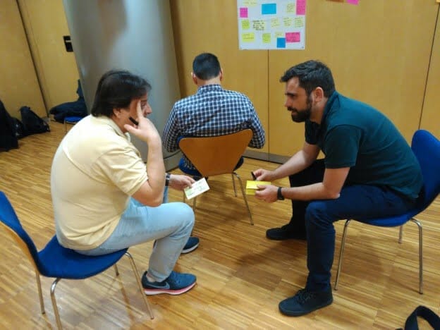 Ejemplo de grupo haciendo Liberating Structure - Troika Consulting