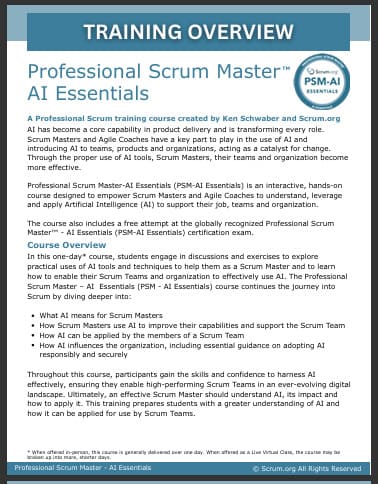 Descripción del curso PSM con Inteligencia Artifical (IA)